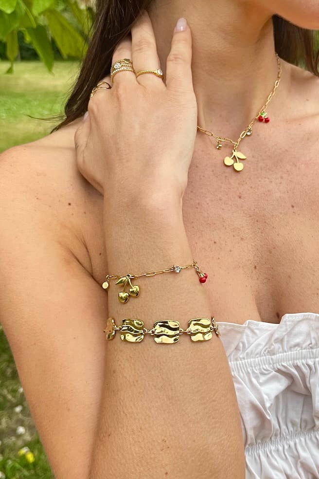 Gold Stainless steel bracelet 324RX126 for wholesale on Faire0