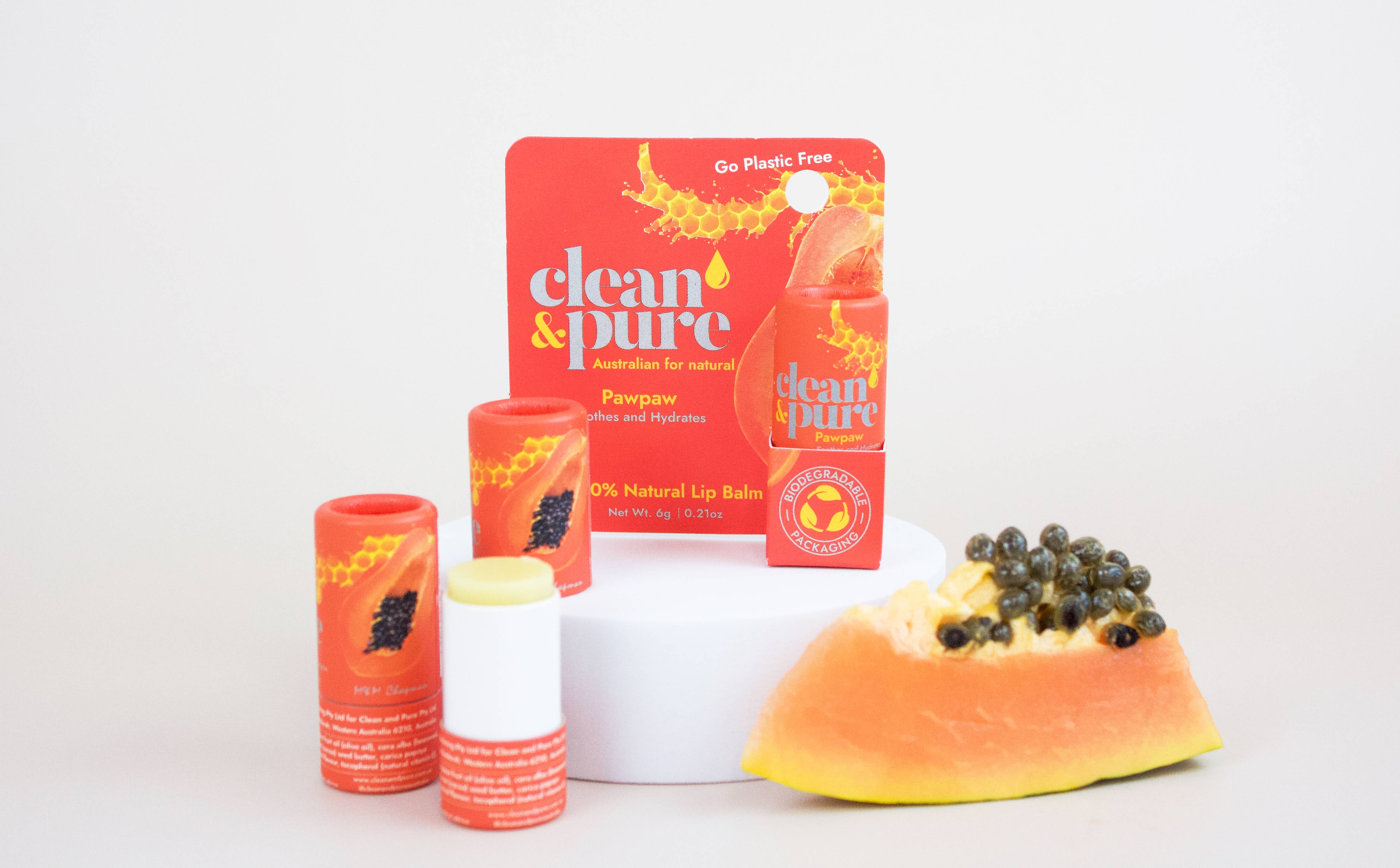 Clean & Pure - Wholesale Lip Balm - Go Plastic Free Pawpaw Lip Balm 6.0g2