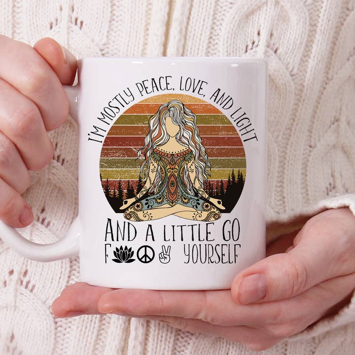 Peach Tree Market Co - Wholesale Coffee Mug - Peace,Love and a Little Go F Yourself