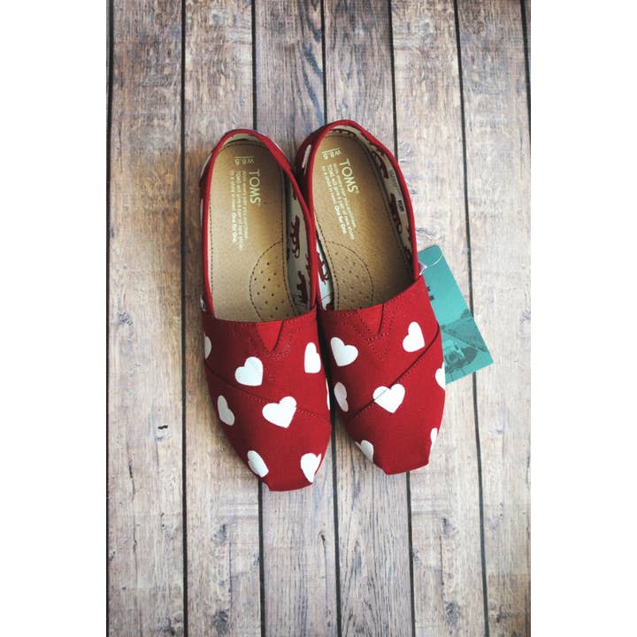 Heart Hand Painted Toms for wholesale by With Love, Paint