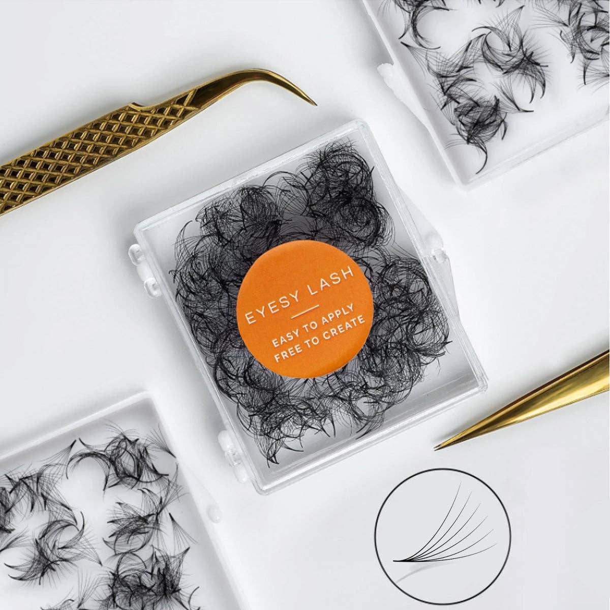 Eyesy Lash - Vendita all'ingrosso Ciglia finte - Ventilatori prefabbricati 6D | ¢1,35 /ventola | 0,07 .05 | 1000 ventole fatte a mano5