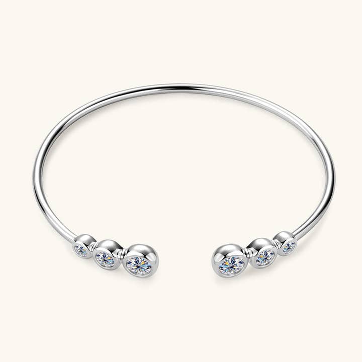 Perimade & Co. LLC - Wholesale Cuff Bracelet - Moissanite Wedding Bangle Bracelet in 925 Sterling Silver