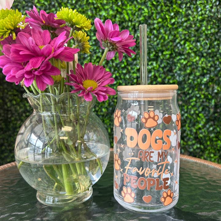 Callie's Closet, LLC - Wholesale Drinking Glass/Cup - 16oz Glass Tumbler with Bamboo Lids