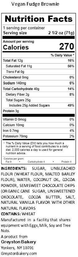 Greyston Bakery, Inc. - Wholesale Brownie - Vegan Fudge Brownie 244