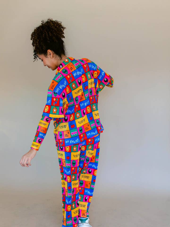 Taby Originals – wholesale Lounge set – Women's – TABY ORIGINAL: Working On Myself Plisse Pant Set IN SIZES XS-5X***