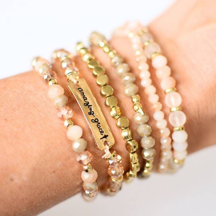 Two and Crew - Wholesale Jewelry Set - Amazing Grace beaded bracelet set jewelry Christian faith