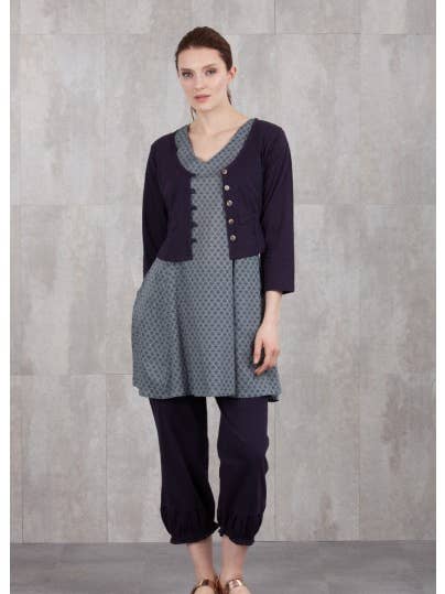 VESTIDO ESTAMPADO MORADO-610/70 para venta al por mayor de NID D'ABEILLE