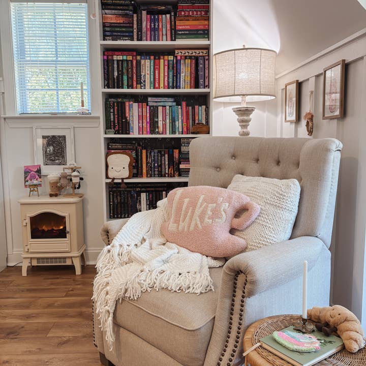 The Cozy Peach Co - Wholesale Throw/Decorative Pillow - Luke's Coffee Cup Pillow5