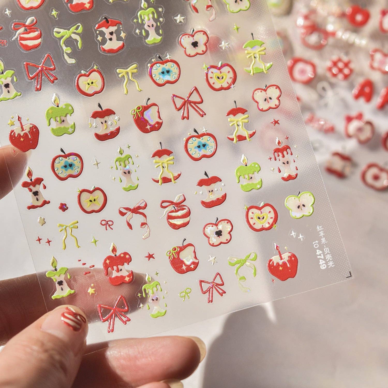 Hello Claws Limited – wholesale Nail art/decal – Hello Claws | Red Apple 3D Nail Deco Sticker3