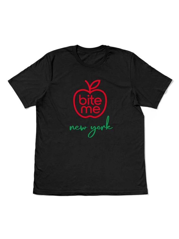 Mords-moi "Big Apple" T-shirt de New York – Coton Airlume pour la vente par Tourist Tee Co.