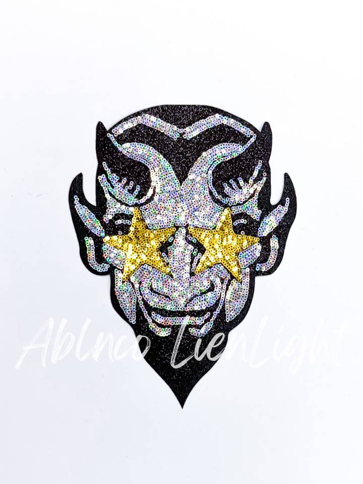 Devil Mascot Gameday Sequin Patch for wholesale by ABLNco