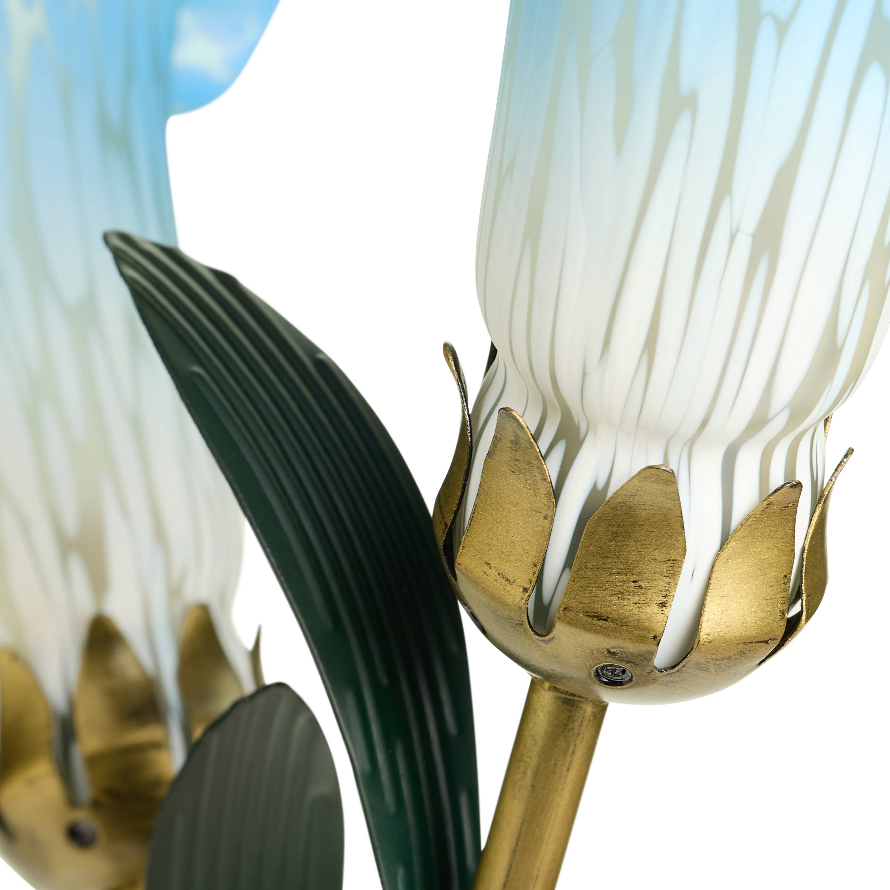 River of Goods - Wholesale Accent/Desk Lamp - 23.5"H Blue 3 Shade Handblown Glass Calla Lily Table Lamp9