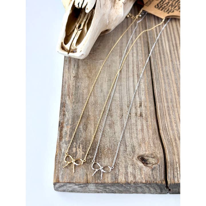Boho Ranch Shop - Wholesale Pendant/Charm Necklace - Western Dainty Coquette Bow Necklace10