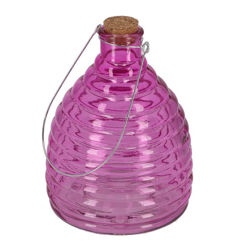 Esschert Design USA - Wholesale Outdoor Ornament/Decor - Beehive Style Wasp Trap, Glass, Green/Blue/Pink1