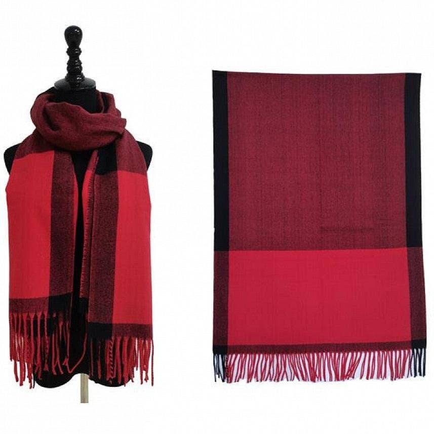 TAPA fashion – wholesale Scarf – Women's – Two Tone Cashmere Feel Block Pattern Scarves SCF6560 (12PC)8