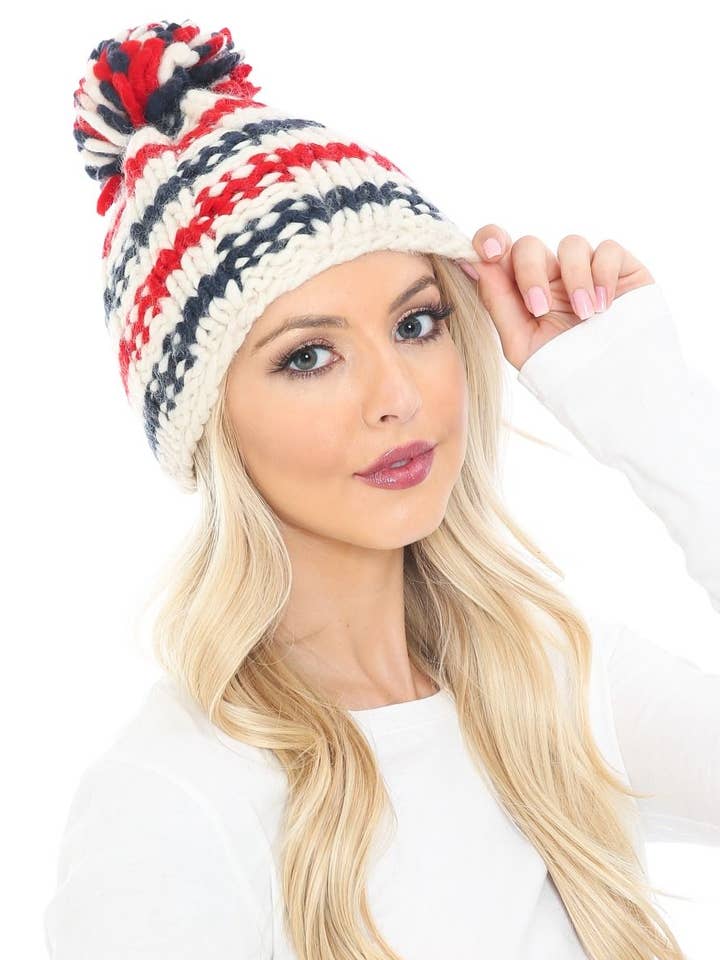 Patterned Beanie TT Wool Hat for wholesale by The Collection Royal / Royal Handicrafts