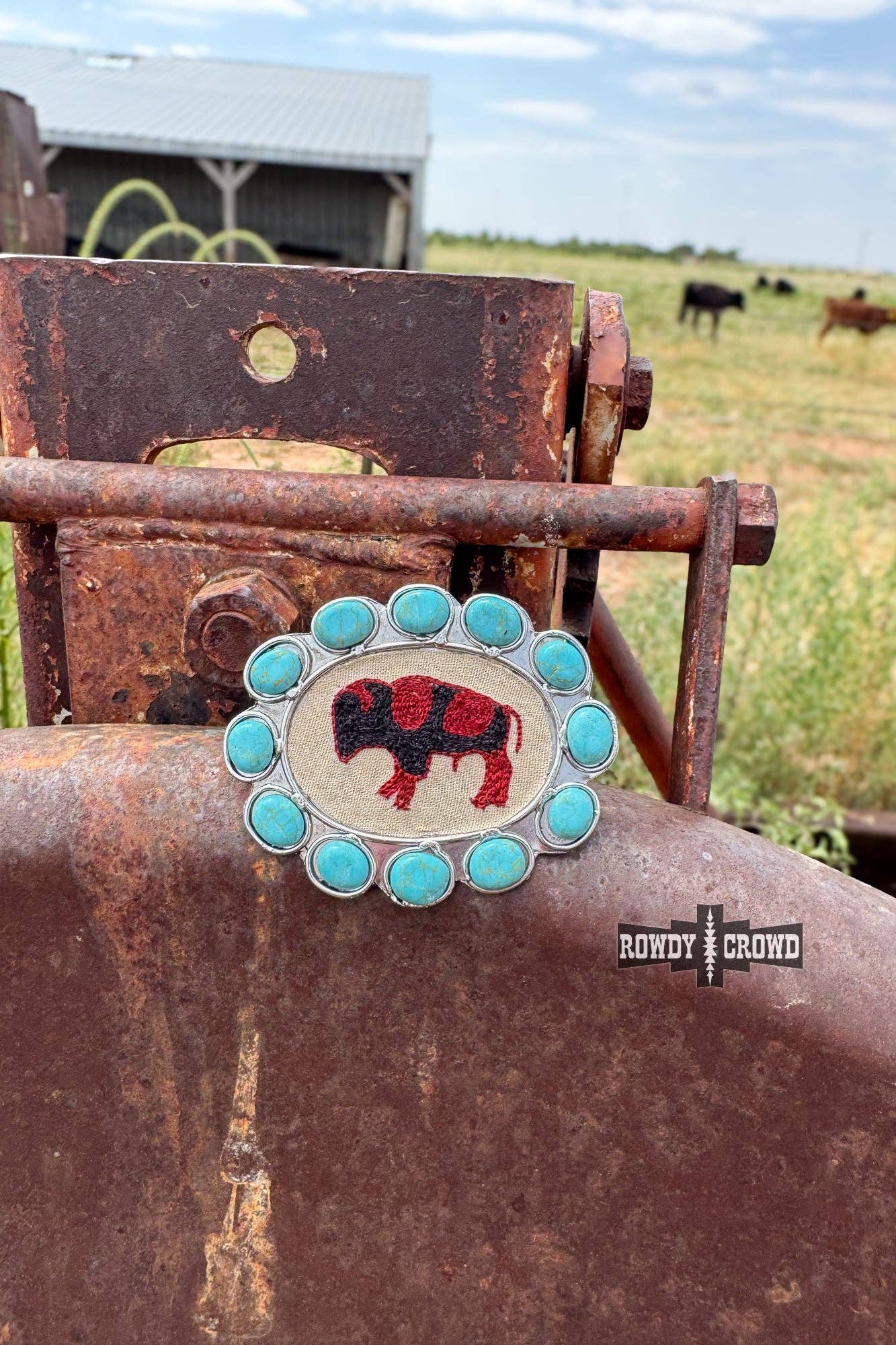 Rowdy Crowd Clothing – wholesale Scarfklämma - Dam – Brännande Buffalo Halsduk Glid1