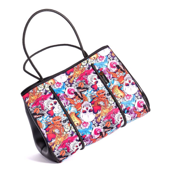 SLD Phantom Sac fourre-tout en néoprène - Tattoo pour la vente par Slick Lizard Design LLC