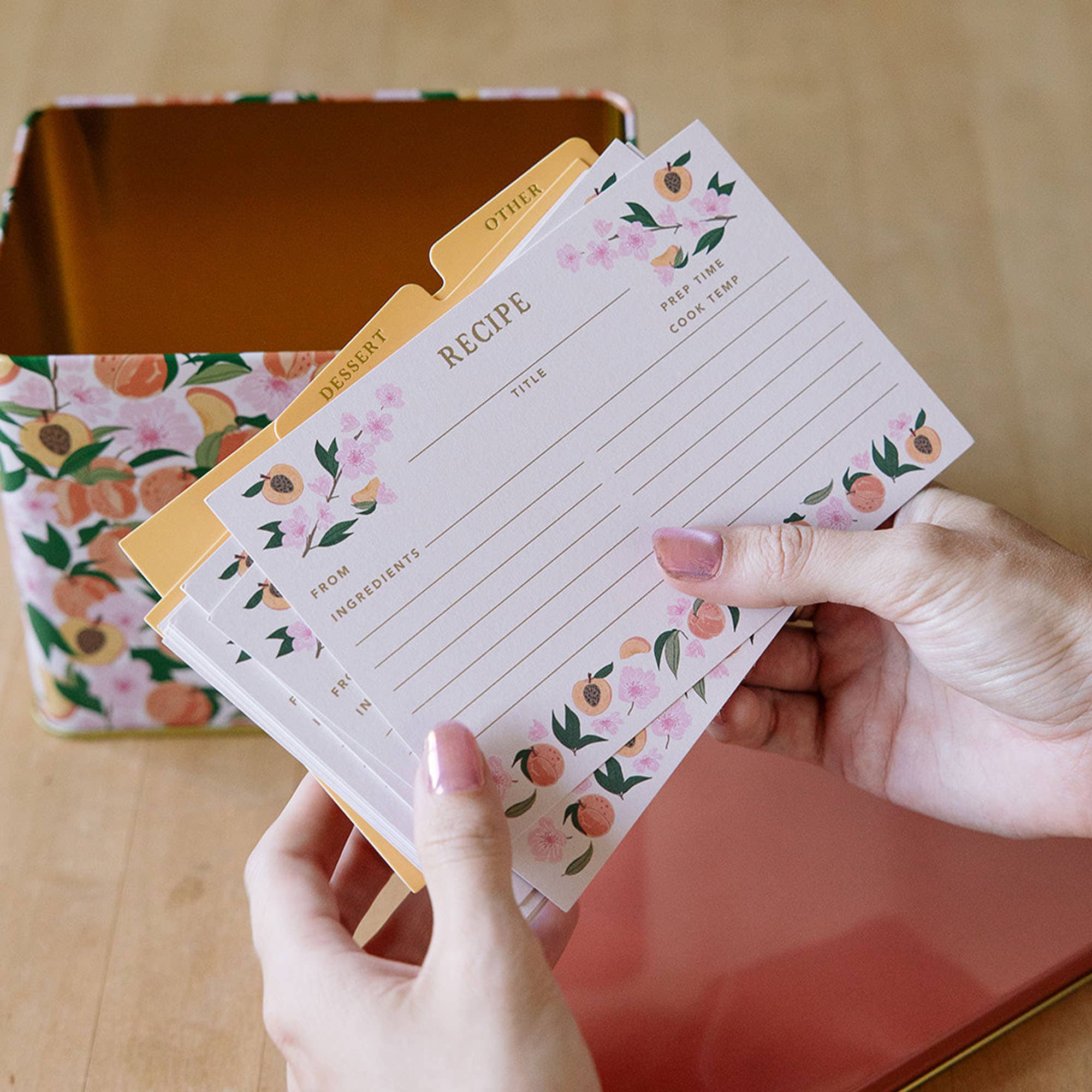 Paper Farm Press - Wholesale Recipe Card - Peach Blossom Recipe Cards - Set of 501