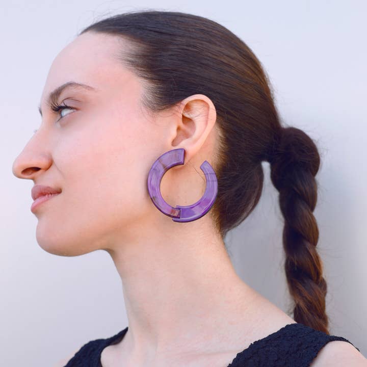 Irregular Shape Resin Clip-On Earrings for wholesale by Sonata
