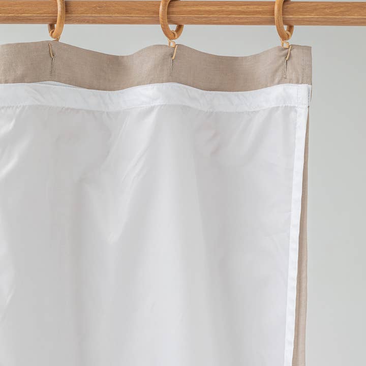 Waterproof linen shower curtain panel (1 pcs) in Natural for wholesale on Faire1