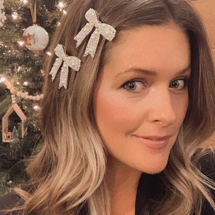 Pearl Hair Bow for wholesale by Femme Faire