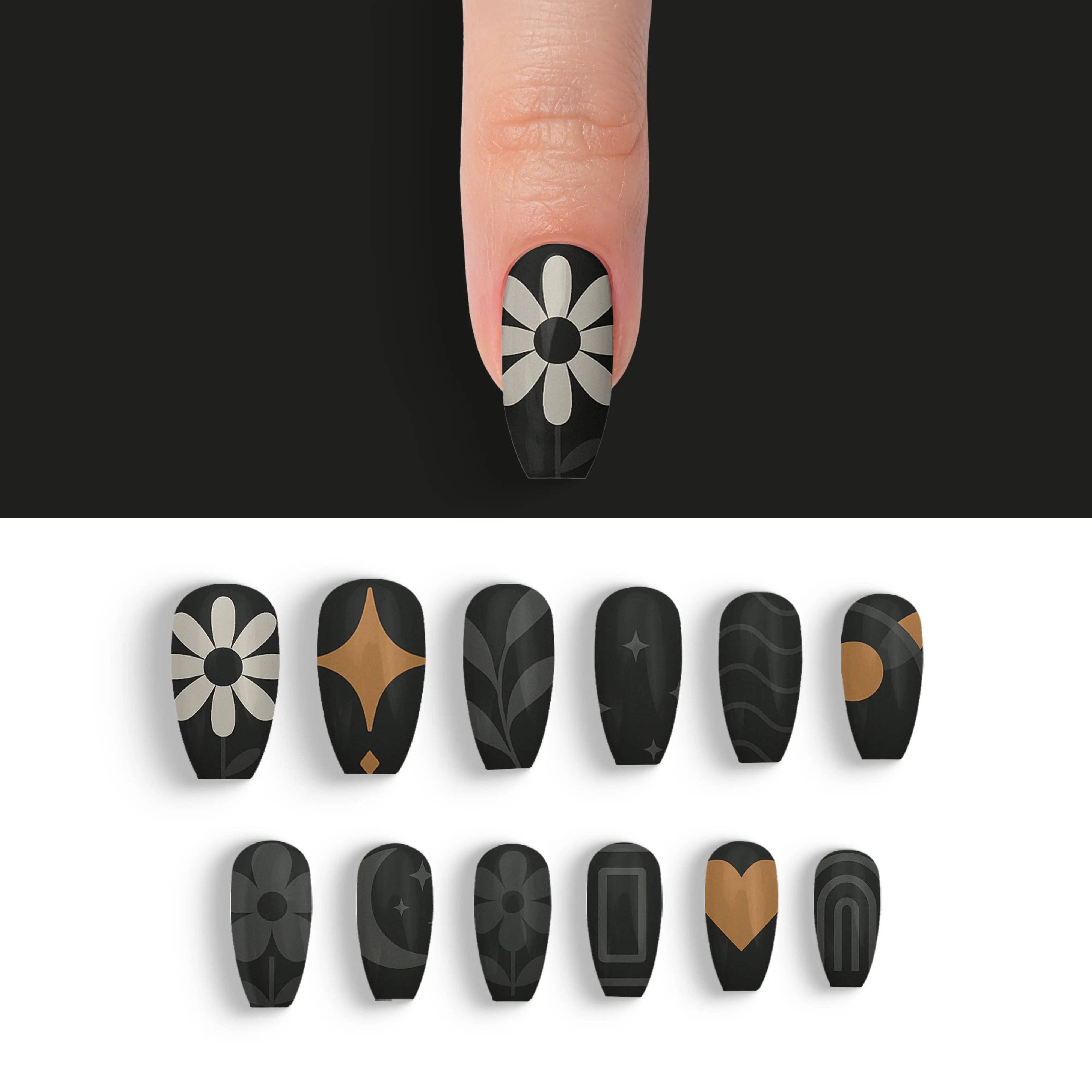 FYNE BODY - Wholesale Press-on/fake nails - Midnight Sunbeam Black Summer Press-On Nails56