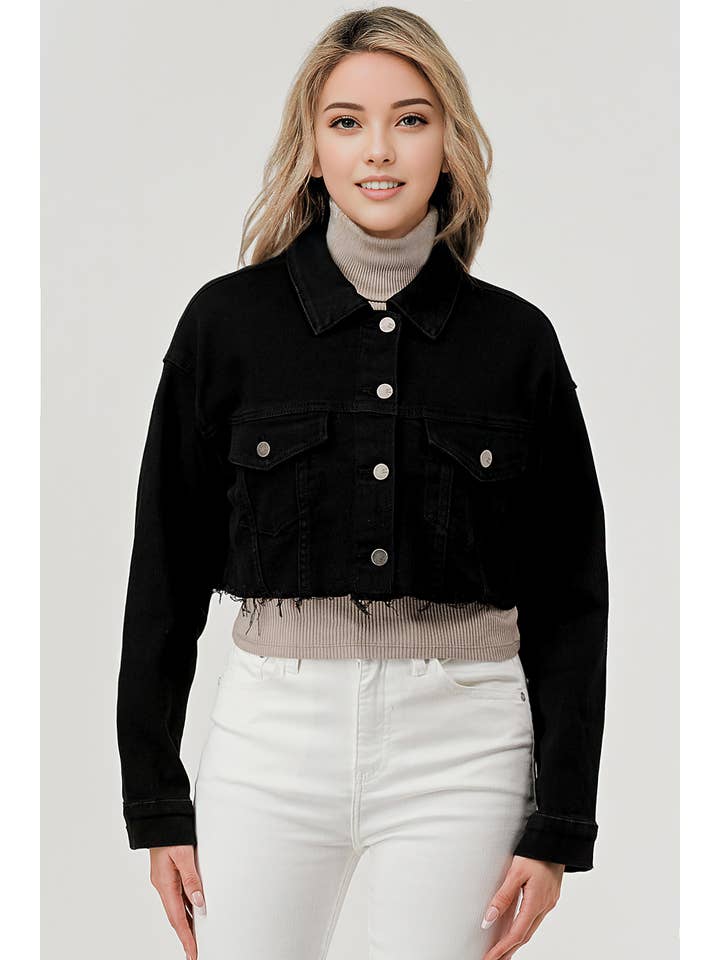 I&M JEAN, INC. - Wholesale Denim Jacket - Women's - M7190J - Cropped Denim Jacket4