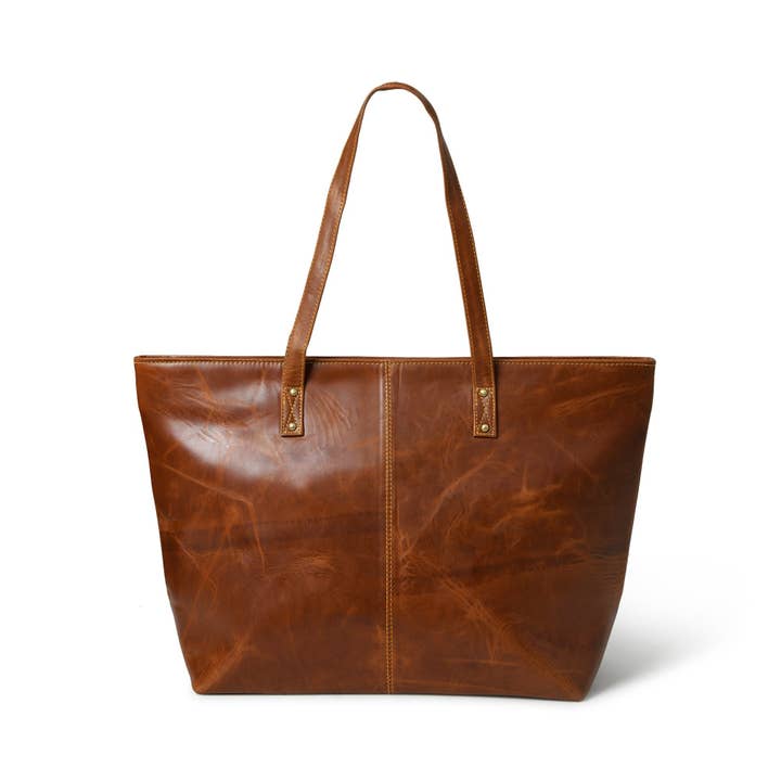 MaheTri LLC - Leather & Lifestyle Goods - Wholesale Tote Bag - Women's - The Kim Tote Bag- Cocoa Brown3