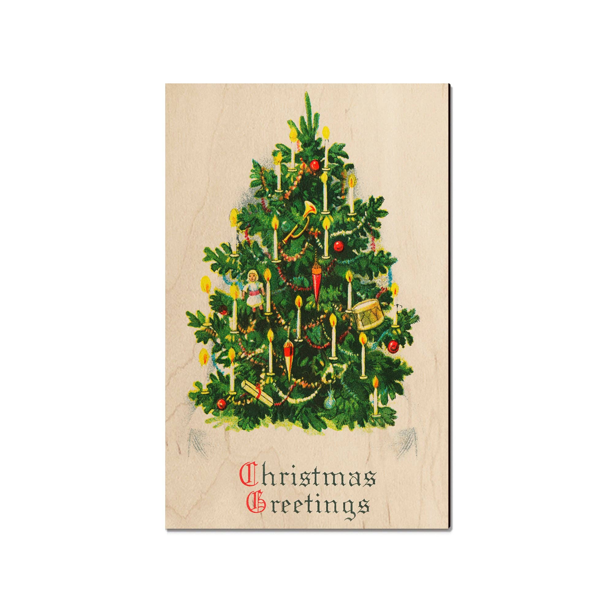 DaydreamHQ - Wholesale Postcard - Old Christmas Tree - Wood Postcards & Magnets0