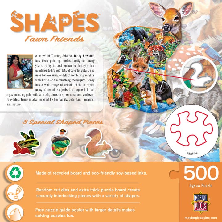 Masterpieces Puzzles - Wholesale Puzzle - Kids - Shapes - Fawn Friends 500 Piece Puzzle