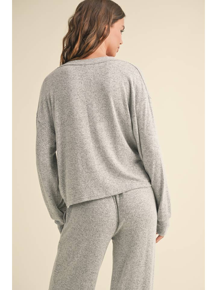 KIMBERLY C - Wholesale Knit Top - Women's - Brushed Hacci Long Sleeve V Neck Top30