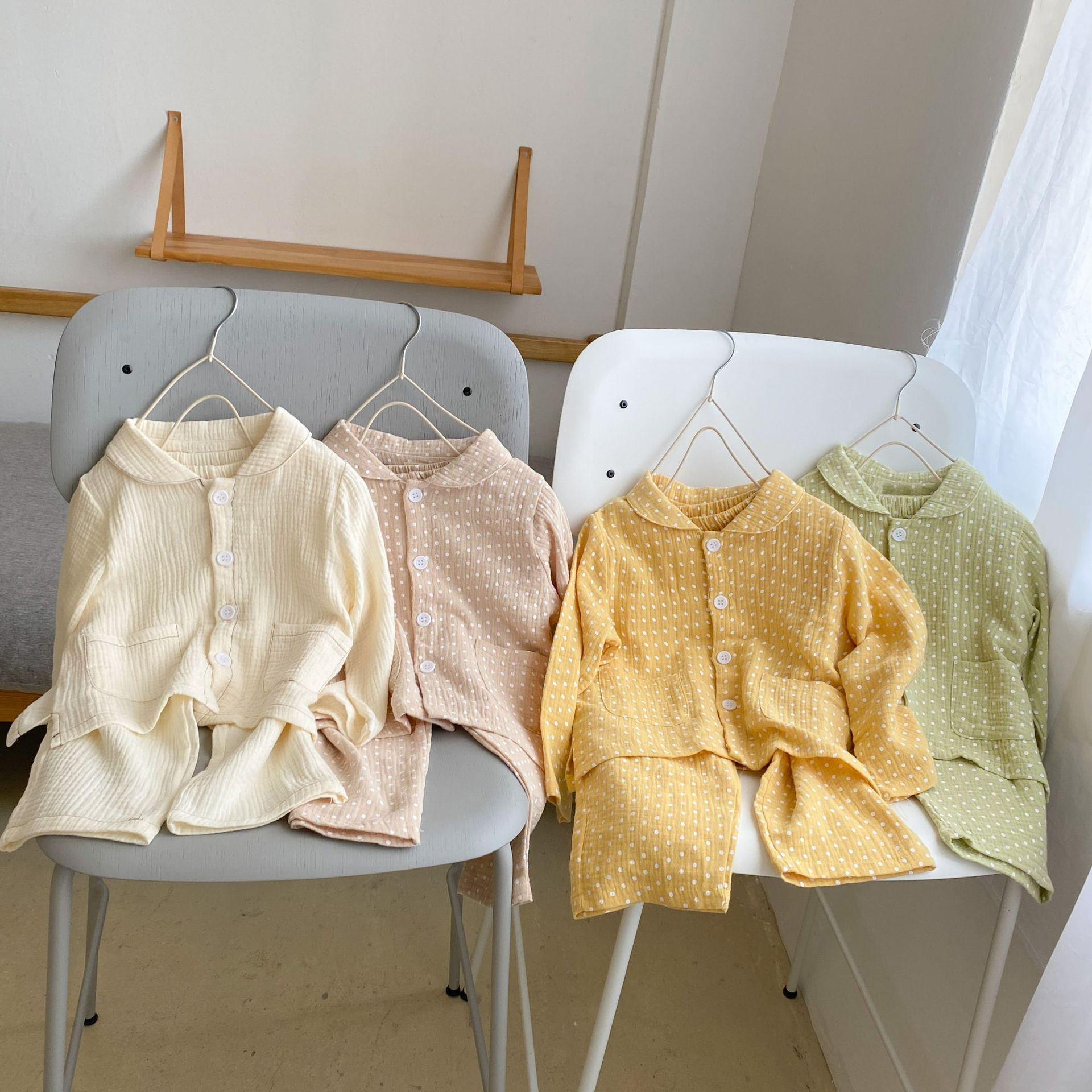 Annie & Charles - Wholesale Sleepwear Set - Kids - Annie & Charles® muslin cotton dot pajama set9