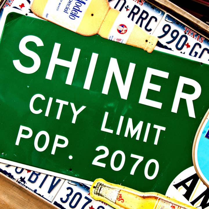 Shiner City Limit Coaster for wholesale by South Austin Gallery