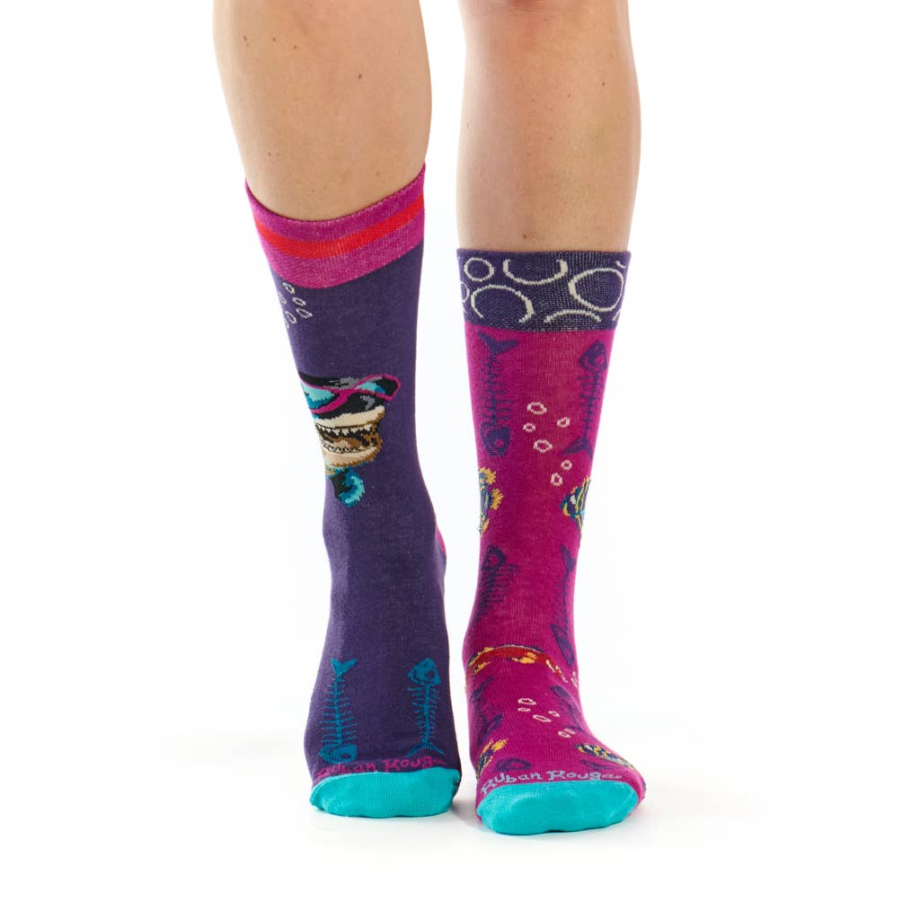 Ruban Rouge - Wholesale Socks - Unisex - Shark sock - mismatched - 35/38 - 39/42 - 43/462