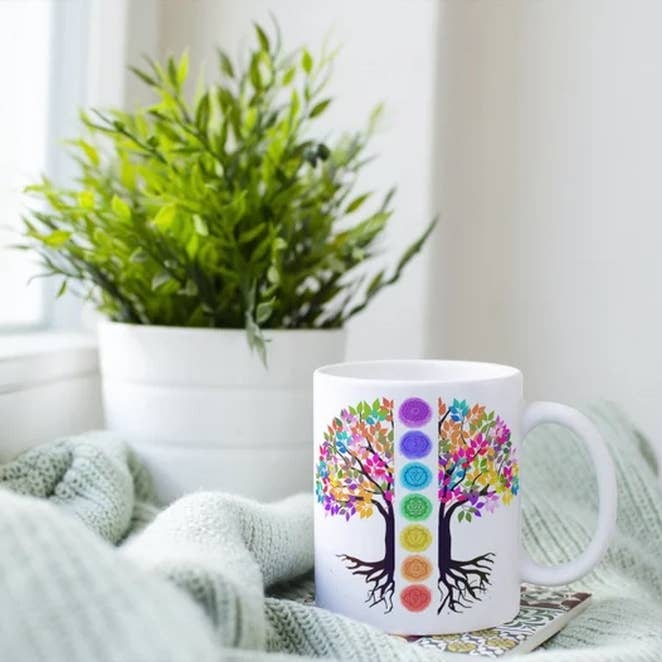 Tree of Life Seven Chakras Mug Tea Coffee Cup Hippie mug for wholesale by OneStopSapphireShop