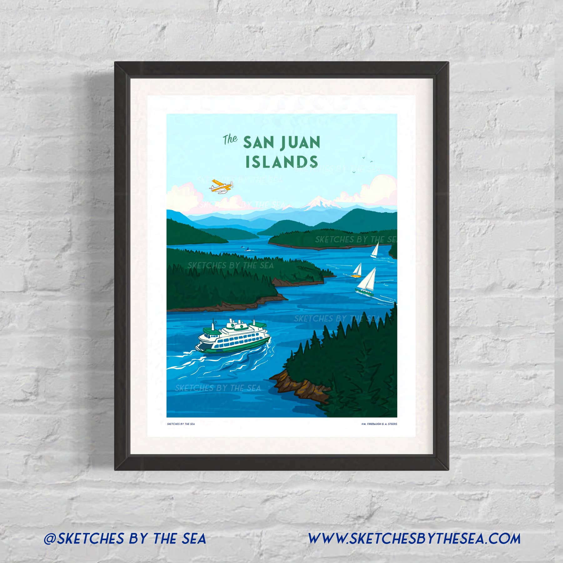 Sketches By The Sea - Wholesale Art Print - San Juan Islands Travel Poster