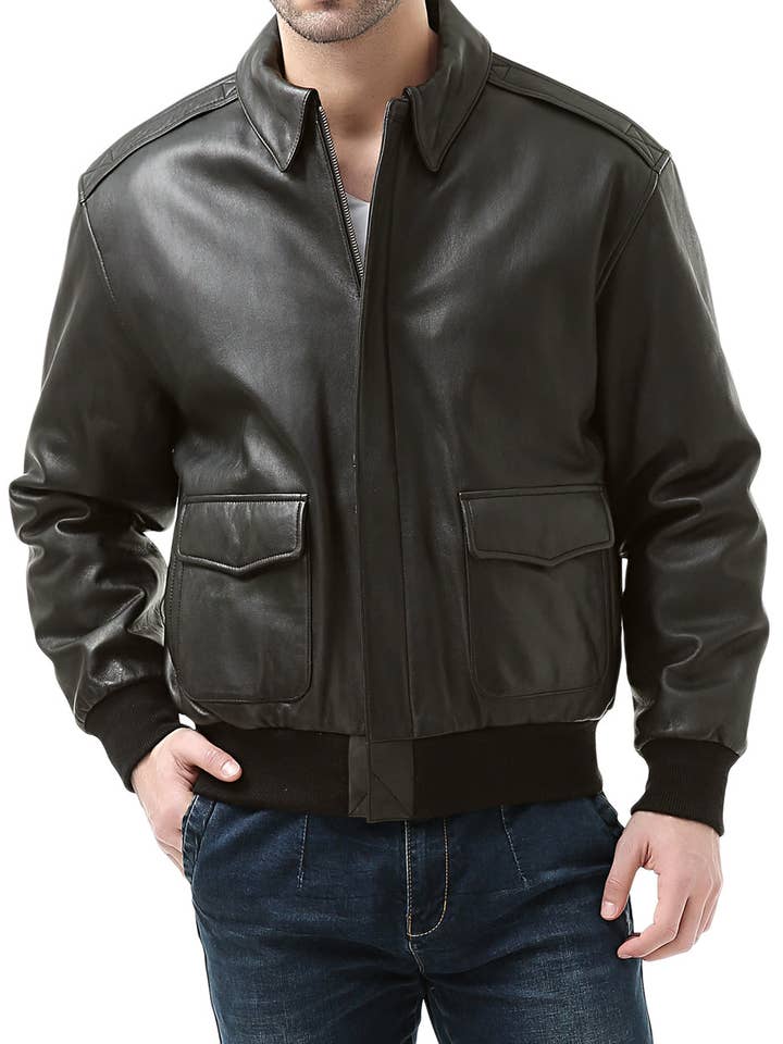 Landing Leathers, giacca bomber da volo Air Force A-2 in pelle di capra di alta qualità da uomo per la vendita all'ingrosso da parte di Landing Leathers