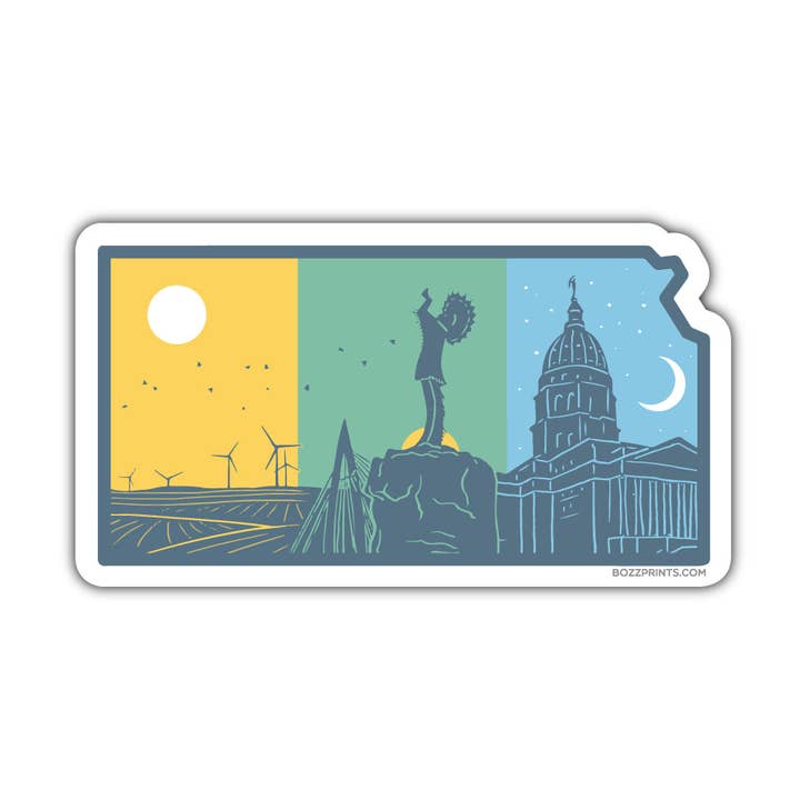 Layers of Kansas Sticker/Magnet for wholesale by Bozz Prints