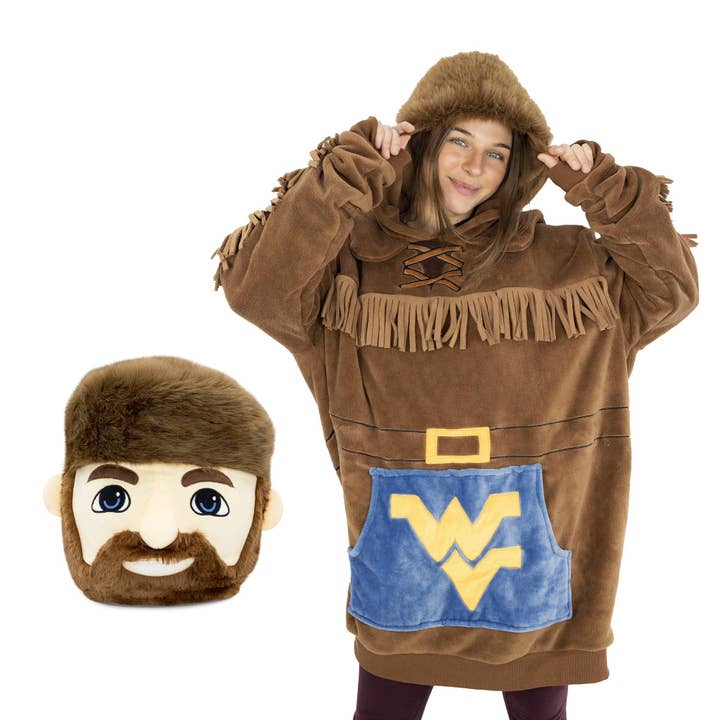 OrangeOnions - Wholesale Hoodie - Unisex - West Virginia University Blanket Hoodie & Pillow Snugible1