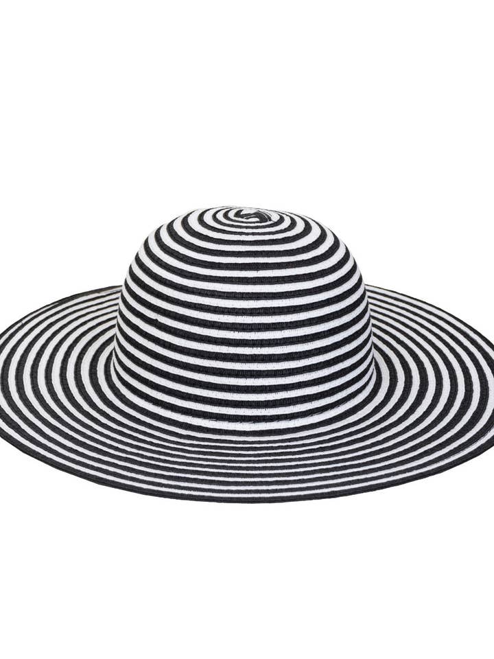 Magid Striped Straw Floppy Sun Sun Hat for wholesale by Magid