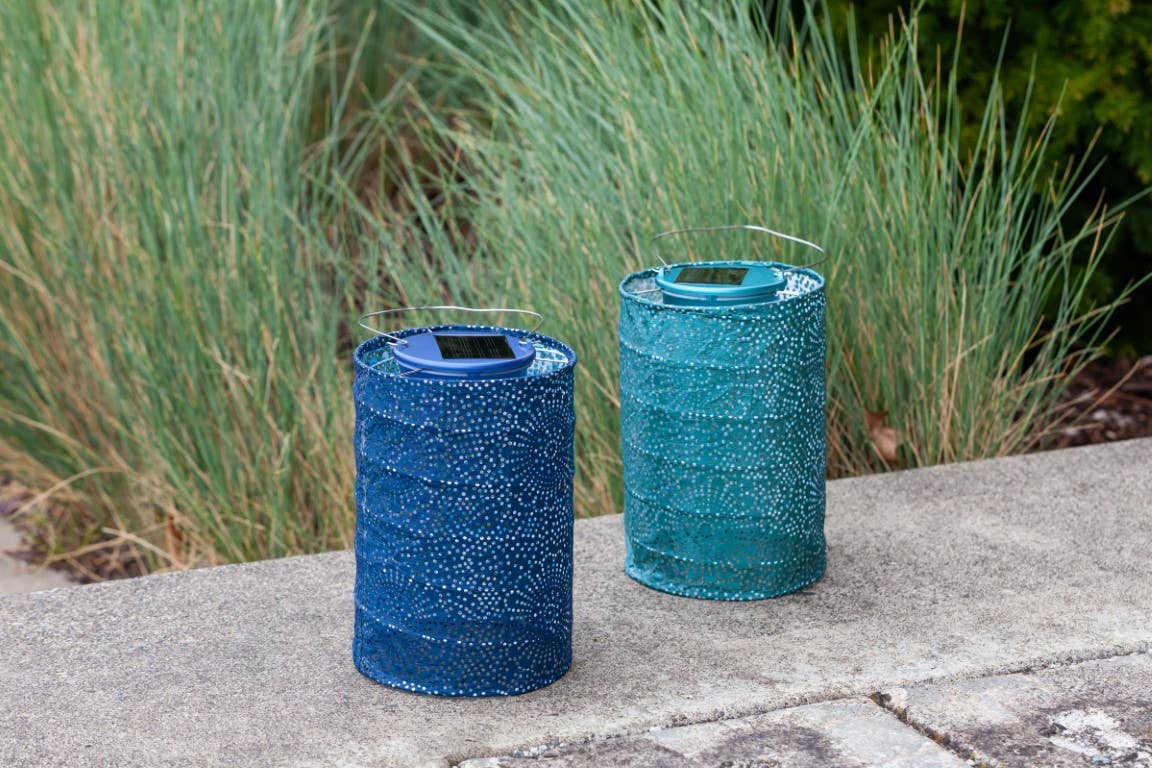 Allsop Home & Garden - Wholesale Outdoor/Lawn Light - Stella Cylinder 7.5" Solar Lantern - Metallic Emerald18