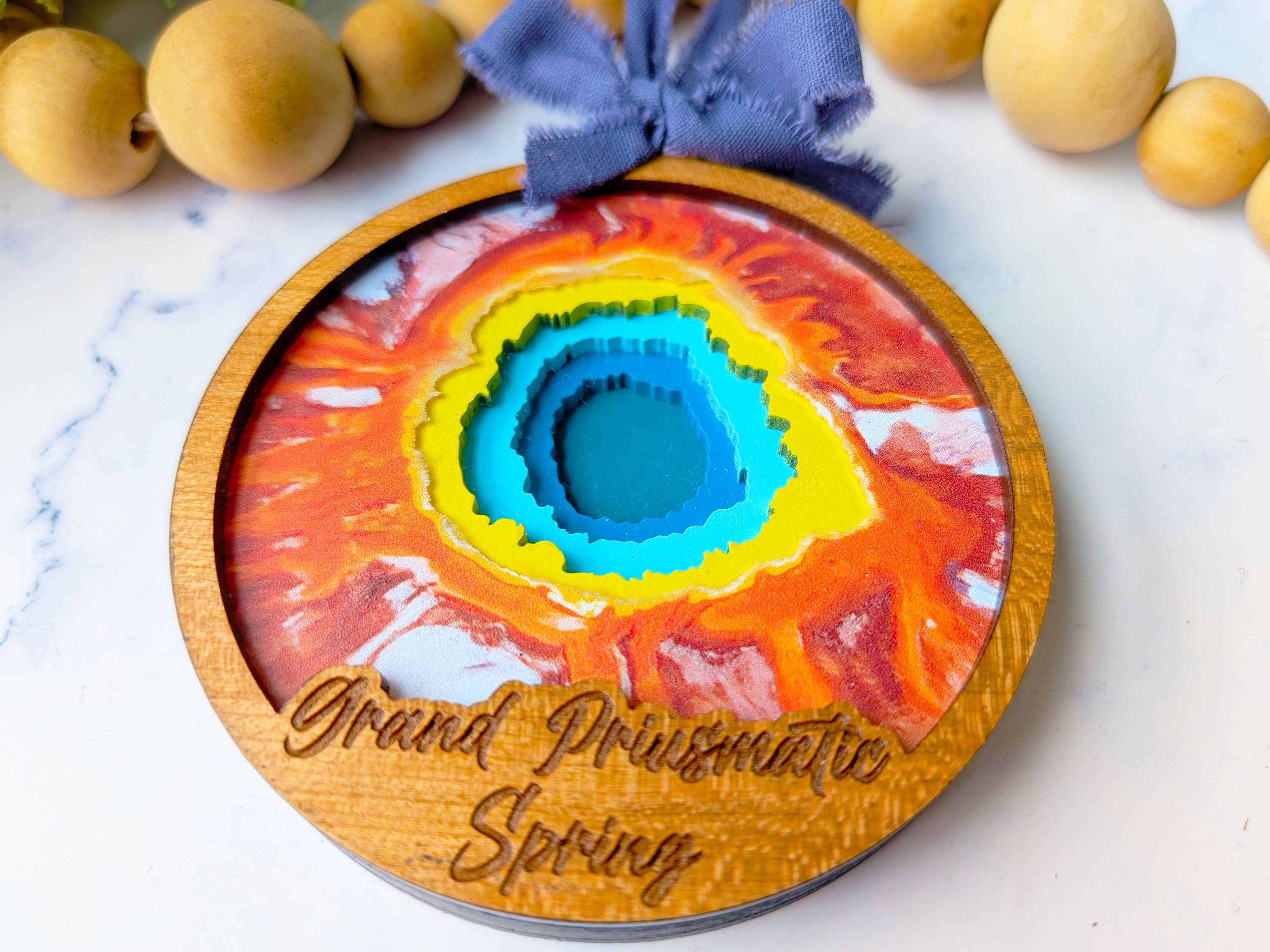 Roots & Routes Co - Wholesale Ornament - Grand Prismatic Spring 3D Ornament – Yellowstone National Park Keepsake0