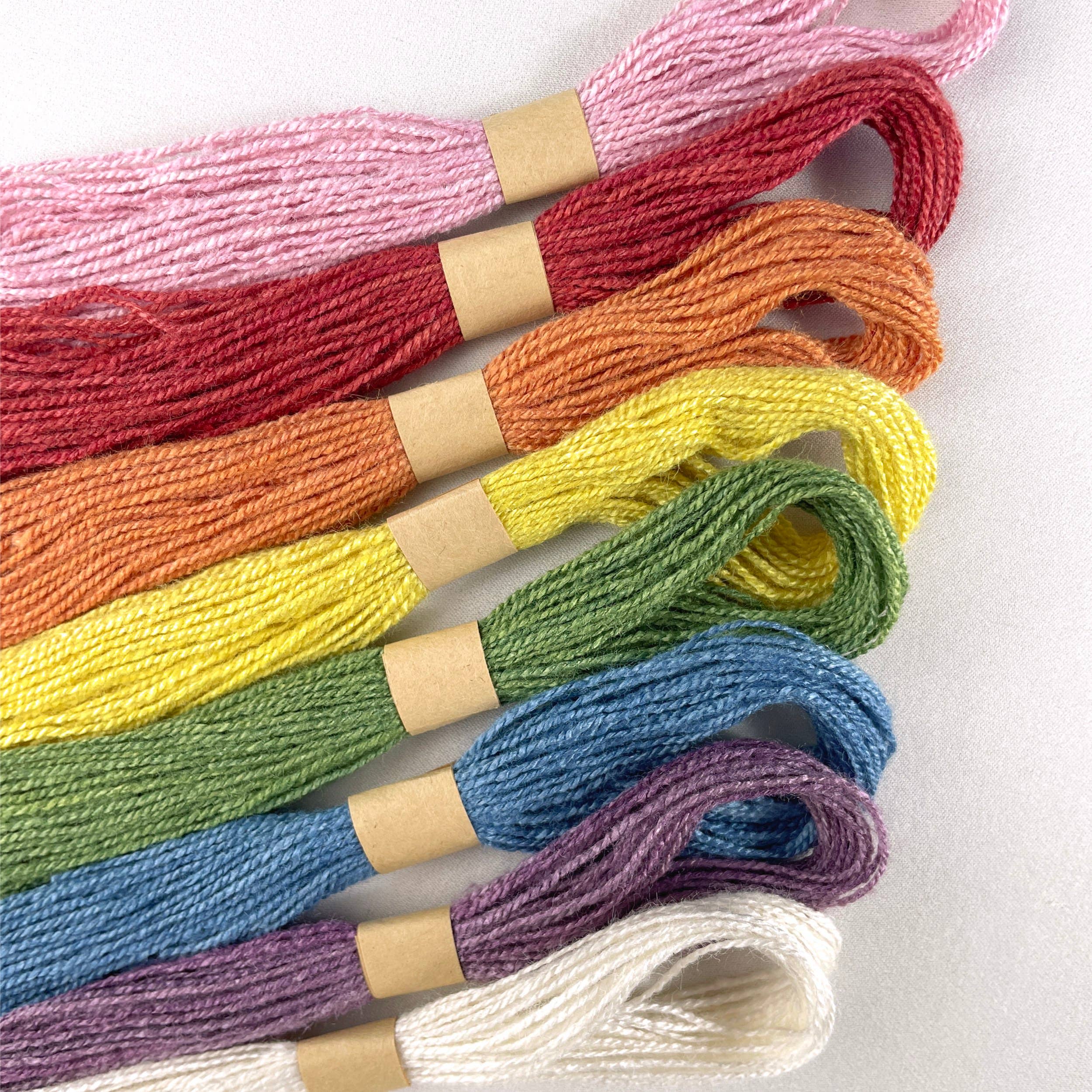 Cedar Dell Designs - Wholesale Embroidery/Cross Stitch Supplies - Naturally Dyed Silk Embroidery Floss - Rainbow Set5