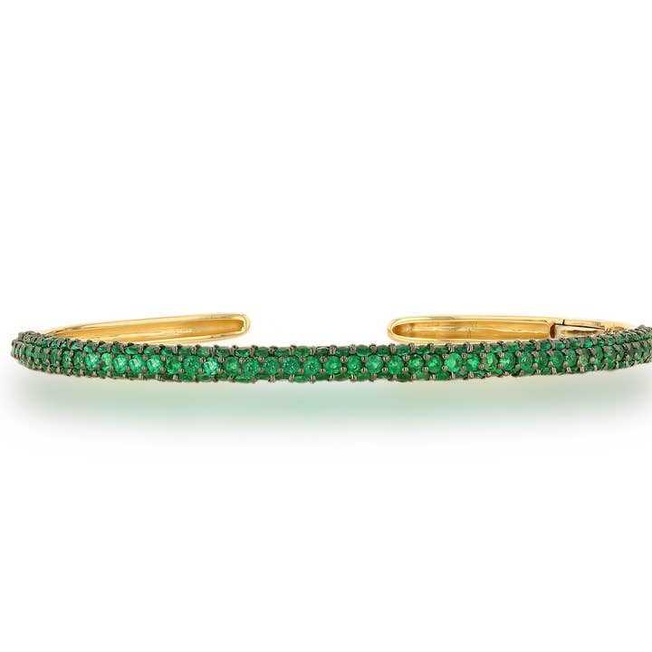 Pave Gemstone Bangle Bracelet for wholesale by Rachel Reid Jewelry