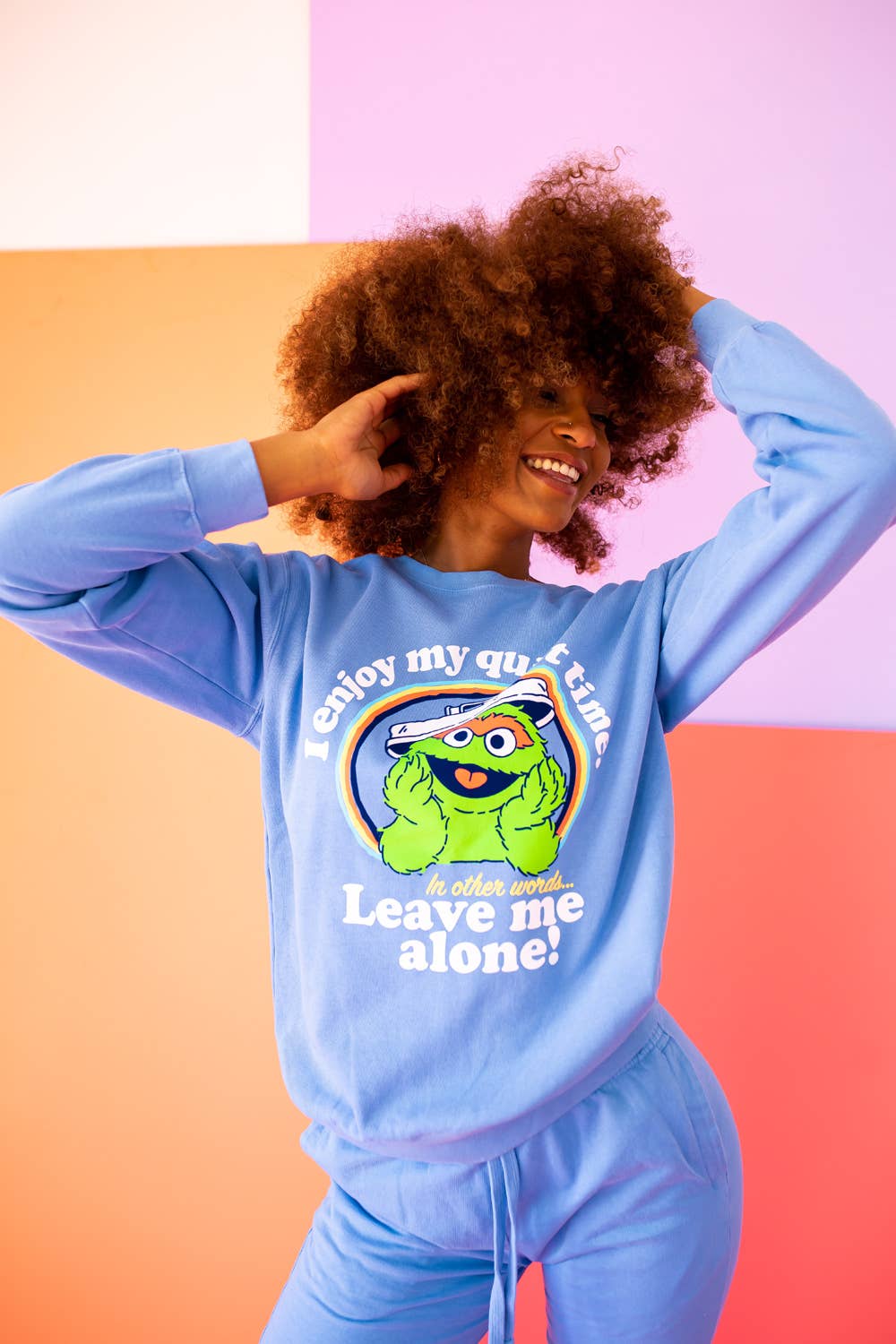 Blue Anti-Social Oscar The Grouch Sweatshirt for wholesale on Faire1
