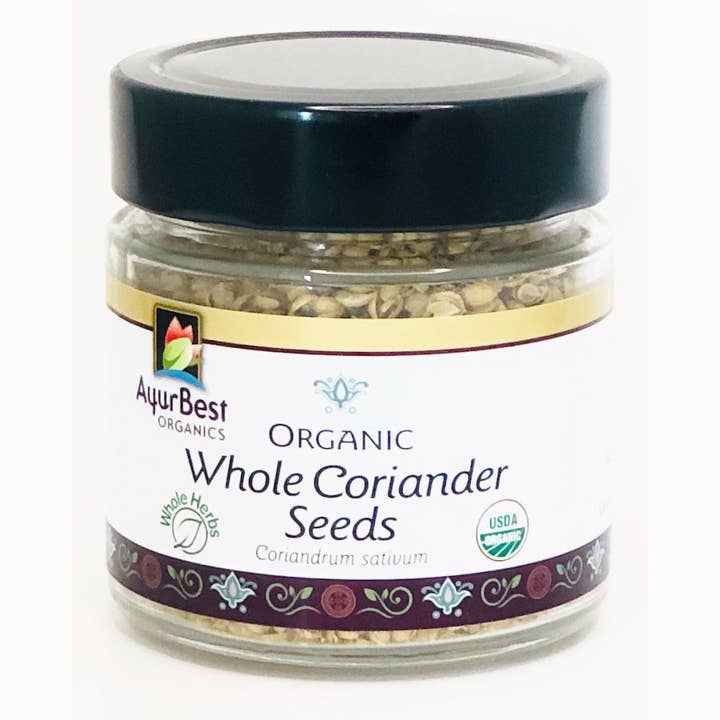 Komal Herbals, Inc - Wholesale Dried Spice - Wholesale Spices & Herbs - Coriander Seed Whole, Organic 2.3oz (65.4g) Jar