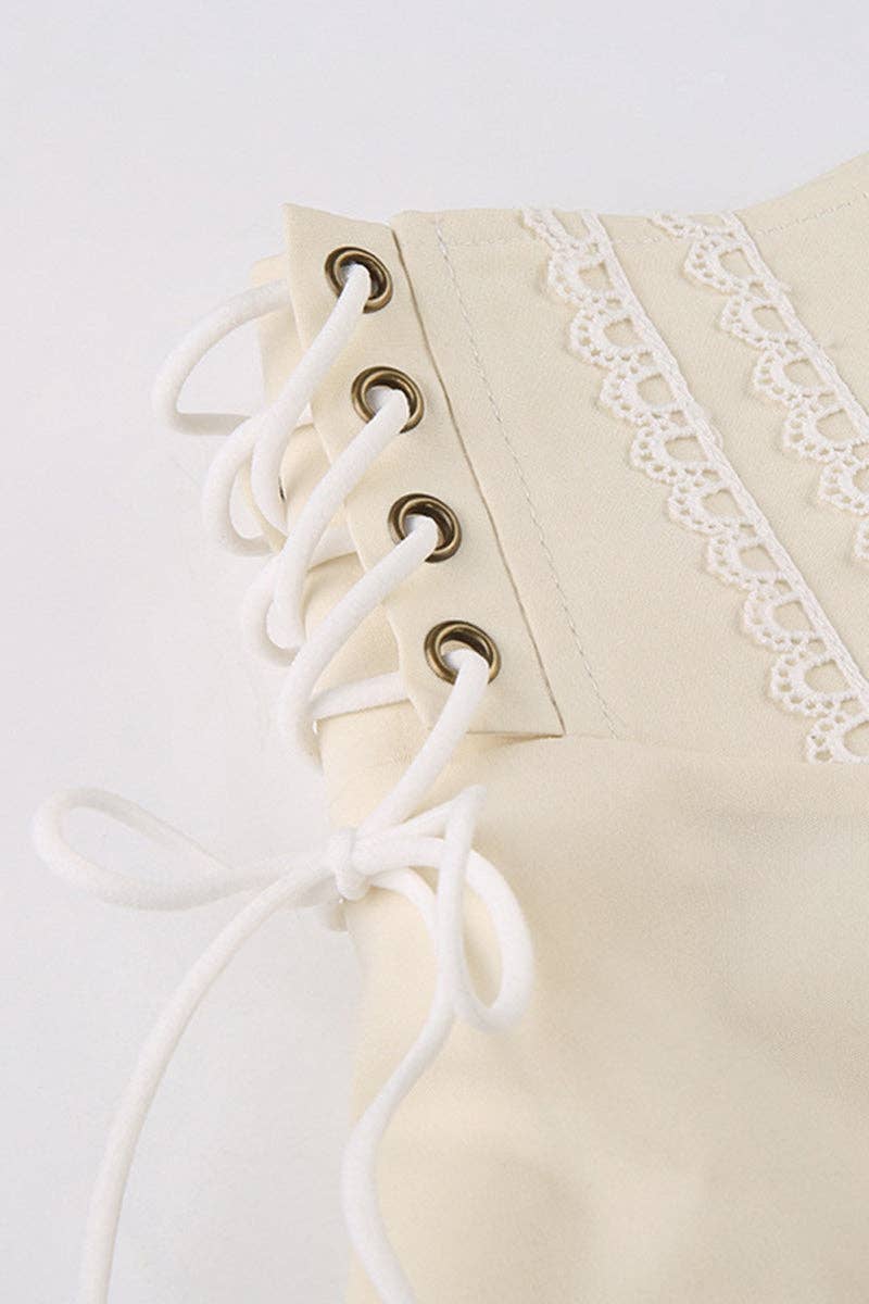 CÁQUI Calções Casuais com Bainha de Folhos e Atacadores para venda a revendedores na Faire8