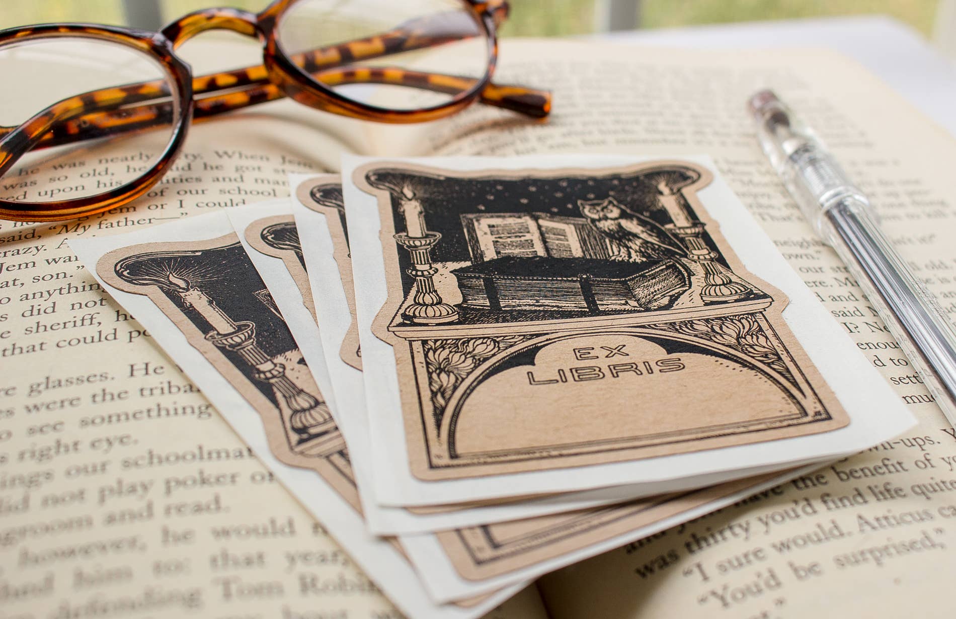 Sunshine and Ravioli - Wholesale Book Plate - Owl with Candles Bookplates3