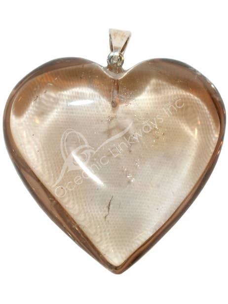 COLGANTE, CUARZO AHUMADO EN FORMA DE CORAZÓN, 0,75 PULGADAS (UNIDAD) para venta al por mayor de Oceanic Linkways Inc